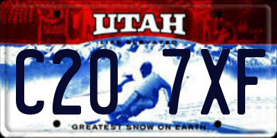 UT license plate C207XF
