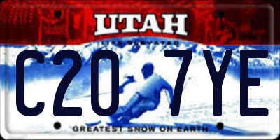 UT license plate C207YE