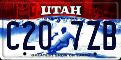 UT license plate C207ZB