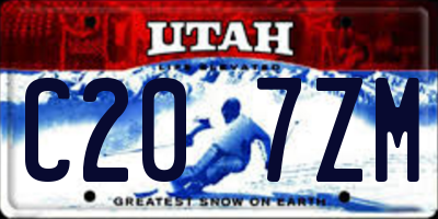 UT license plate C207ZM