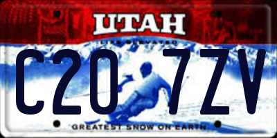 UT license plate C207ZV