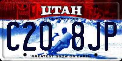 UT license plate C208JP