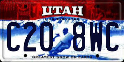 UT license plate C208WC