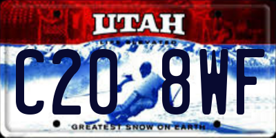 UT license plate C208WF