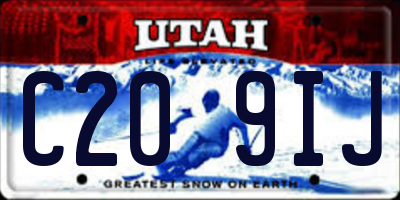 UT license plate C209IJ