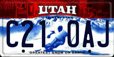 UT license plate C210AJ
