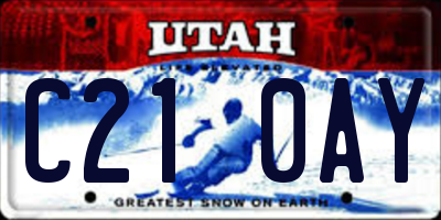 UT license plate C210AY