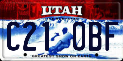 UT license plate C210BF