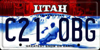 UT license plate C210BG