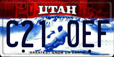 UT license plate C210EF
