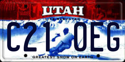 UT license plate C210EG