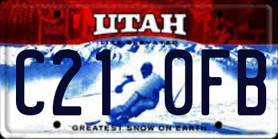 UT license plate C210FB