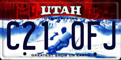 UT license plate C210FJ