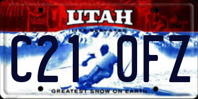 UT license plate C210FZ