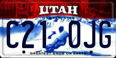 UT license plate C210JG