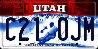 UT license plate C210JM