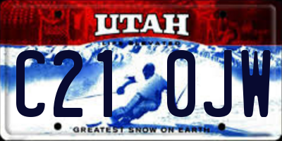 UT license plate C210JW