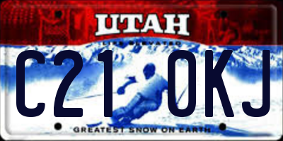 UT license plate C210KJ