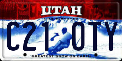 UT license plate C210TY