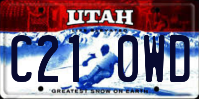 UT license plate C210WD