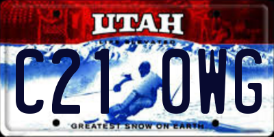 UT license plate C210WG