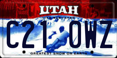 UT license plate C210WZ