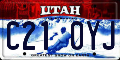 UT license plate C210YJ