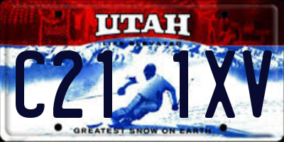 UT license plate C211XV
