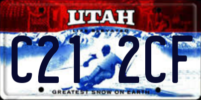 UT license plate C212CF