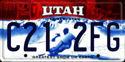 UT license plate C212FG