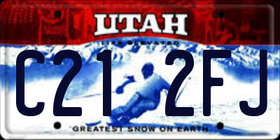 UT license plate C212FJ