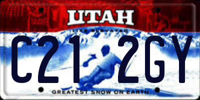 UT license plate C212GY