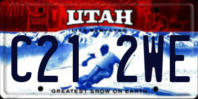 UT license plate C212WE