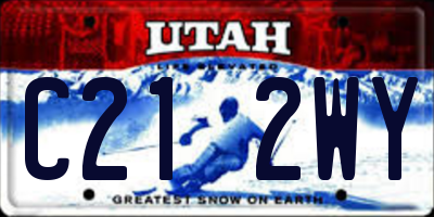 UT license plate C212WY