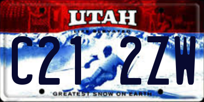 UT license plate C212ZW