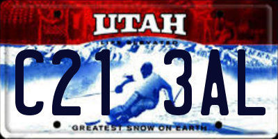 UT license plate C213AL