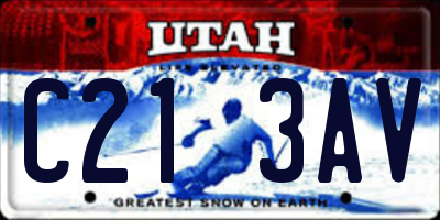 UT license plate C213AV