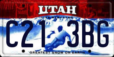 UT license plate C213BG