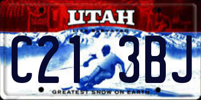UT license plate C213BJ