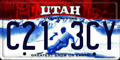 UT license plate C213CY