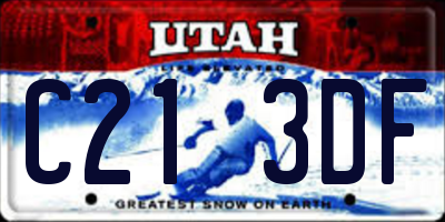 UT license plate C213DF