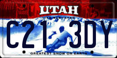 UT license plate C213DY