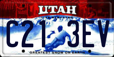 UT license plate C213EV