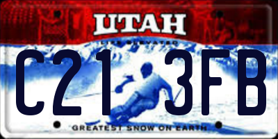 UT license plate C213FB