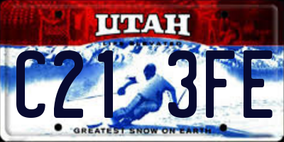 UT license plate C213FE