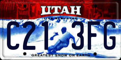 UT license plate C213FG