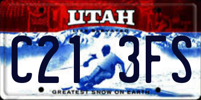 UT license plate C213FS