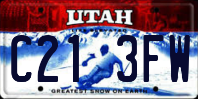 UT license plate C213FW