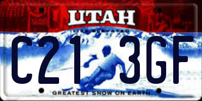 UT license plate C213GF