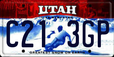 UT license plate C213GP